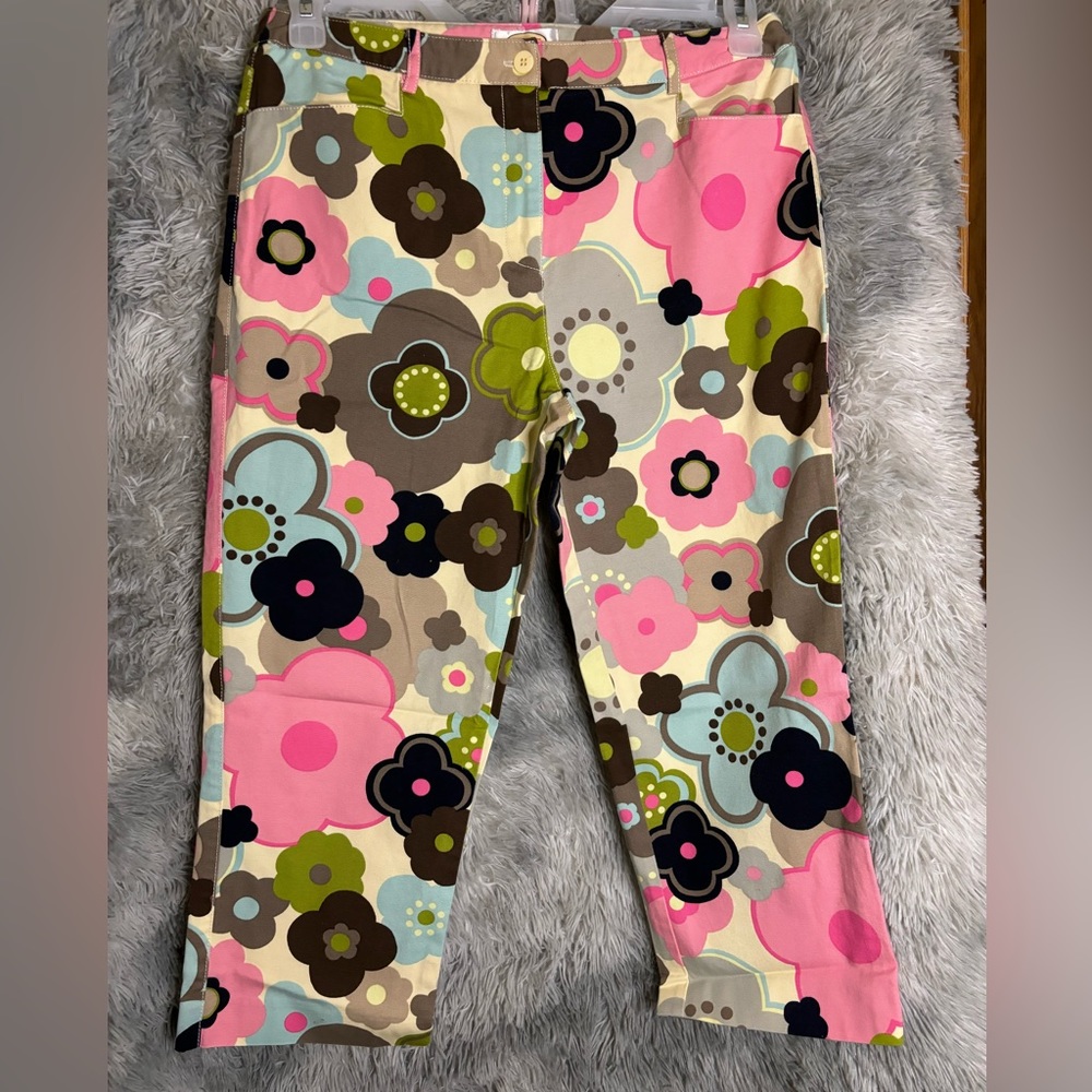 Talbots petite floral capri pants